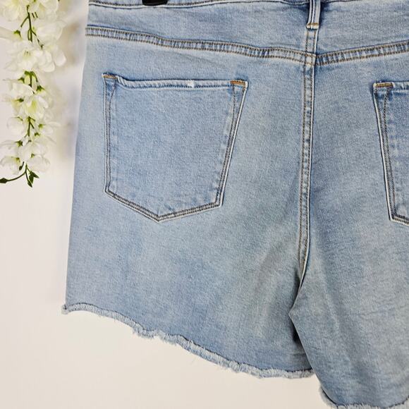 Dear John Julian Shorts High Rise Light Wash Distressed Raw Hem Denim Size 33 - Picture 5 of 13